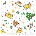 thumbnail image 1 of 44 x 36 Pikachu's Holiday by Pokemon Pikachu Christmas Trees White Fabric Robert Kaufman 100% Cotton, 1 of 2