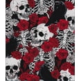 thumbnail image 1 of 44 x 36 Skeletons and Roses Halloween Fabric Traditions 100% Cotton Fabric, 1 of 2