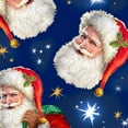 thumbnail image 1 of 44 x 36 Tossed santa Heads On Navy Blue Quilting Treasures 100% Cotton Christmas, 1 of 2