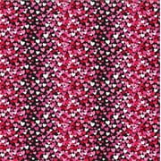 Fabric Traditions Valentine Tossed Hearts on Black 100% Cotton Price per Yard