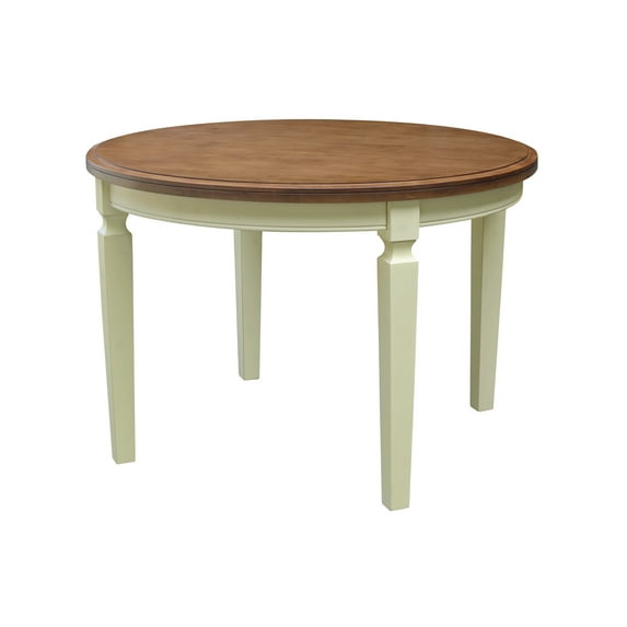 44 x 44 in Round Top Solid Wood Dining Table in Hickory/Shell