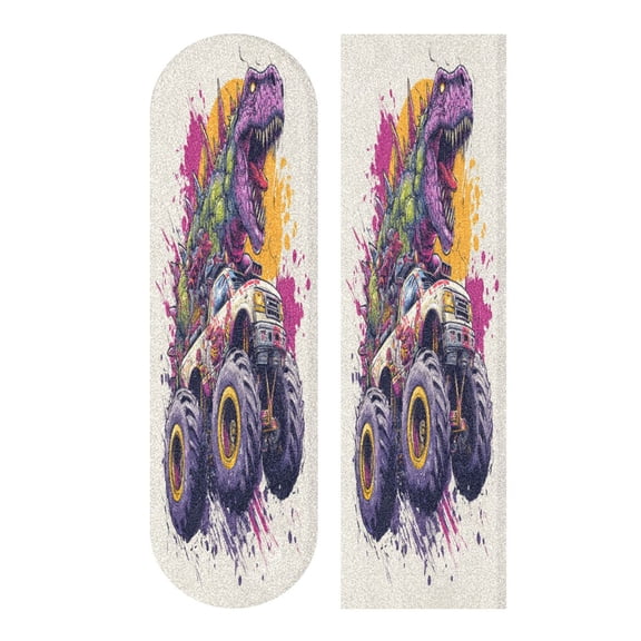 44"x10" PVC Anti-Slip Pad Skateboard Anti-Slip Pad with High-Density Sand Grain Surface Dino-monster Truck Hybrid