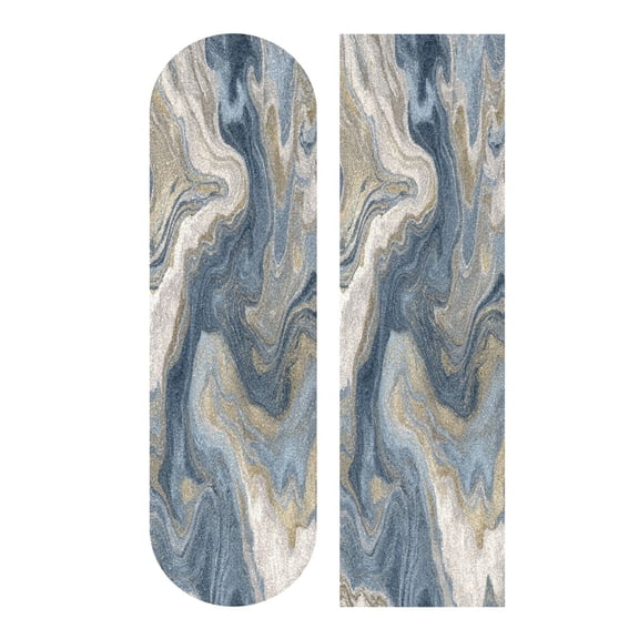 44"x10" PVC Anti-Slip Pad Skateboard Anti-Slip Pad with High-Density Sand Grain Surface Gray Swirling Water