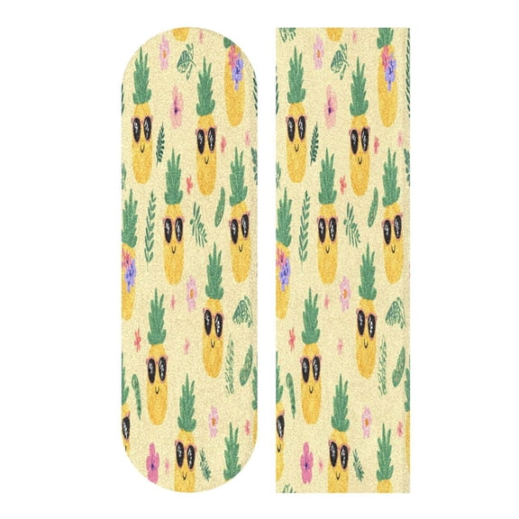 44"x10" PVC Anti-Slip Pad Skateboard Anti-Slip Pad with High-Density Sand Grain Surface Happy Pineapple Summer