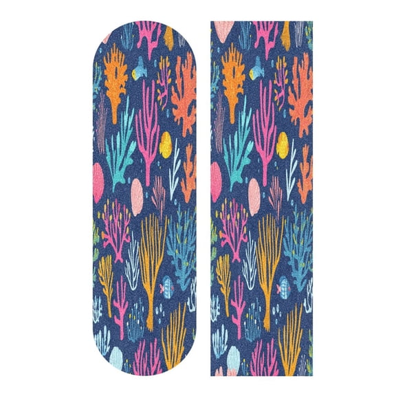44"x10" PVC Anti-Slip Pad Skateboard Anti-Slip Pad with High-Density Sand Grain Surface Ocean Life