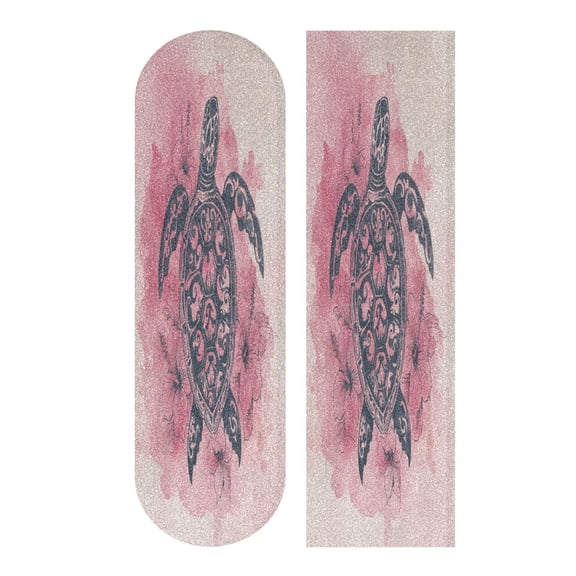 44"x10" PVC Anti-Slip Pad Skateboard Anti-Slip Pad with High-Density Sand Grain Surface Sea Turtle Print Pattern