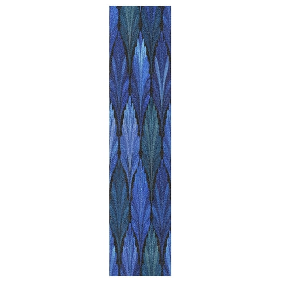 44"x10" Skateboard Grip Tape Protector Sheets Nonslip Protection Griptape Sheet for Outdoor Sports Blue Batik Leaves Pattern