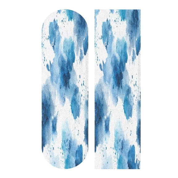 44"x10" Skateboard Grip Tape Protector Sheets Nonslip Protection Griptape Sheet for Outdoor Sports Blue Ink Pattern