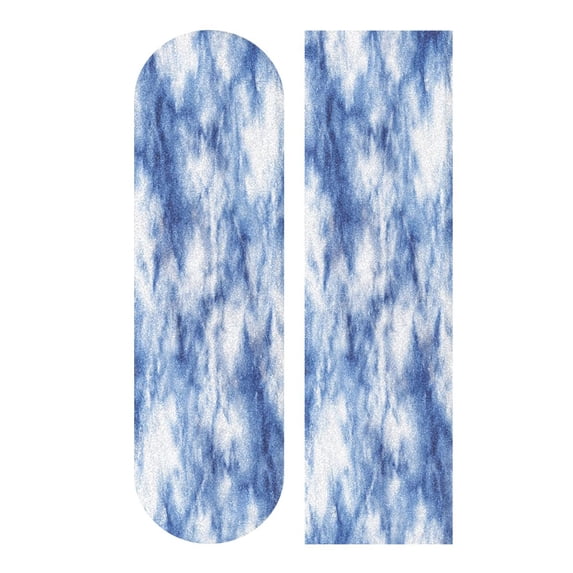 44"x10" Skateboard Grip Tape Protector Sheets Nonslip Protection Griptape Sheet for Outdoor Sports Blue Tie-dye Pattern
