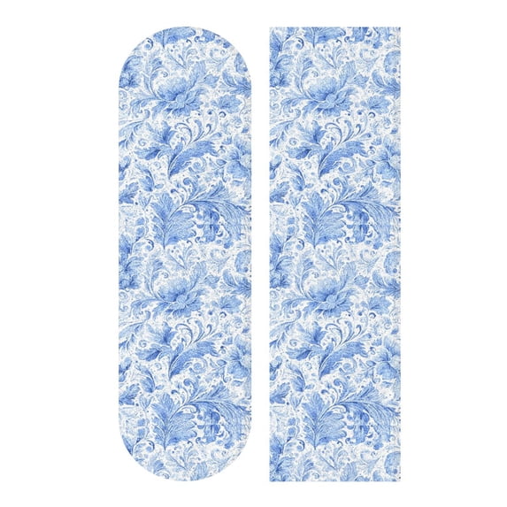 44"x10" Skateboard Grip Tape Protector Sheets Nonslip Protection Griptape Sheet for Outdoor Sports Blue Watercolor Floral Pattern