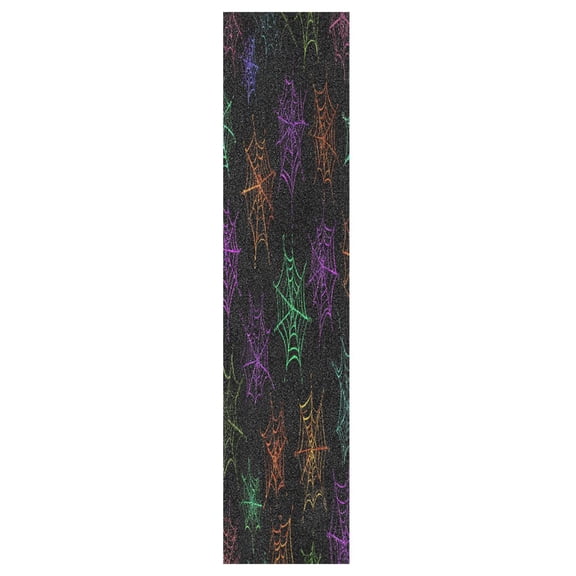 44"x10" Skateboard Grip Tape Protector Sheets Nonslip Protection Griptape Sheet for Outdoor Sports Neon Spider Webs