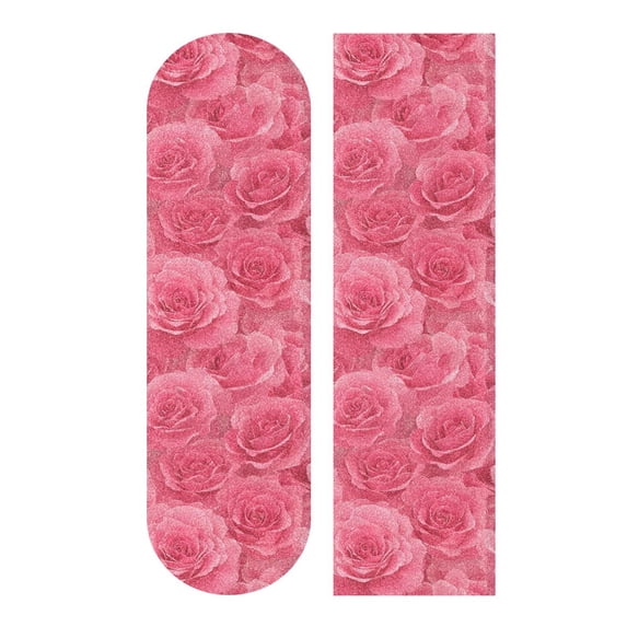 44"x10" Skateboard Grip Tape Protector Sheets Nonslip Protection Griptape Sheet for Outdoor Sports Seamless Pattern with Pink Rose