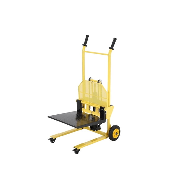 440 LBS Hydraulic Material Lift Adjustable Fork Pallet Truck Dolly with 36 In Max Lift Steel Platform Multi-Function Hydraulic Hand Truck Fork Lift for Warehouse and Logistics