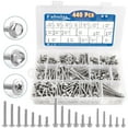thumbnail image 1 of 440 Pcs Self Tapping Screws for Metal, 410 Stainless Steel Sheet Metal Screws 1/2" to 2" Self Drilling Screws, Fabulas #8 #10 Phillips Truss & Hex Washer Head Screws for Metal, Wood, and Plastic, 1 of 6