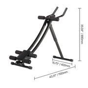 AB Workout Machine for Home Gym, Foldable Adjustable Core Trainer with Curved Sliding Track, Rep Counter, Knee Pads, Foam Handles and 440 lb Capacity for Abdominal Exercise and Fitness