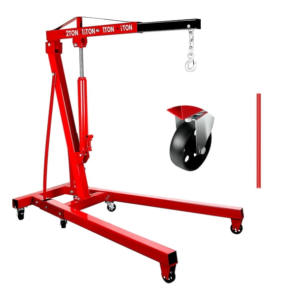 4400 LBS Engine Hoist, Folding Engine Hoist, Engine Motor Hoist with 360° Casters, Engine Crane Hoist Lift for Industrial Garage Loading