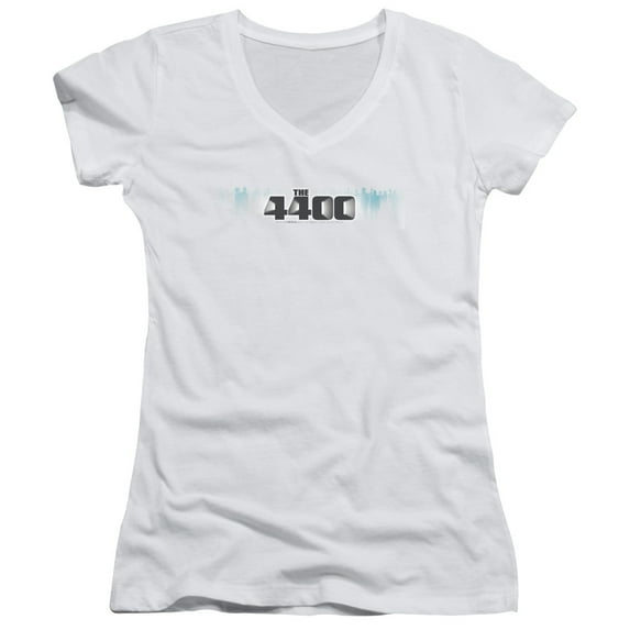 4400 The 4400 Logo Junior Women's V-Neck T-Shirt White