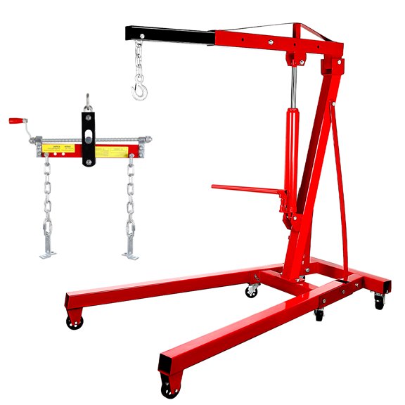 4400 lbs Capacity Folding Engine Hoist and Leveler for Heavy - Duty Lifting in Garage, Yard & Industrial Sites