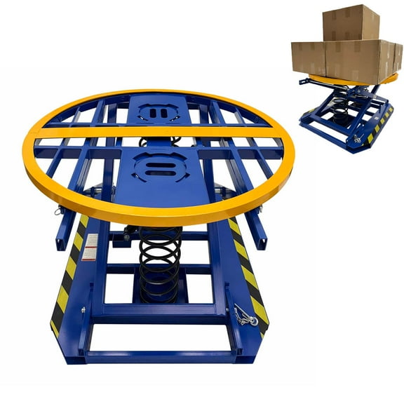 4400LBS Industrial Spring-Assisted Automatic Lifting Platform 360 Spring-Actuated Pallet Carousel Skid Positioner