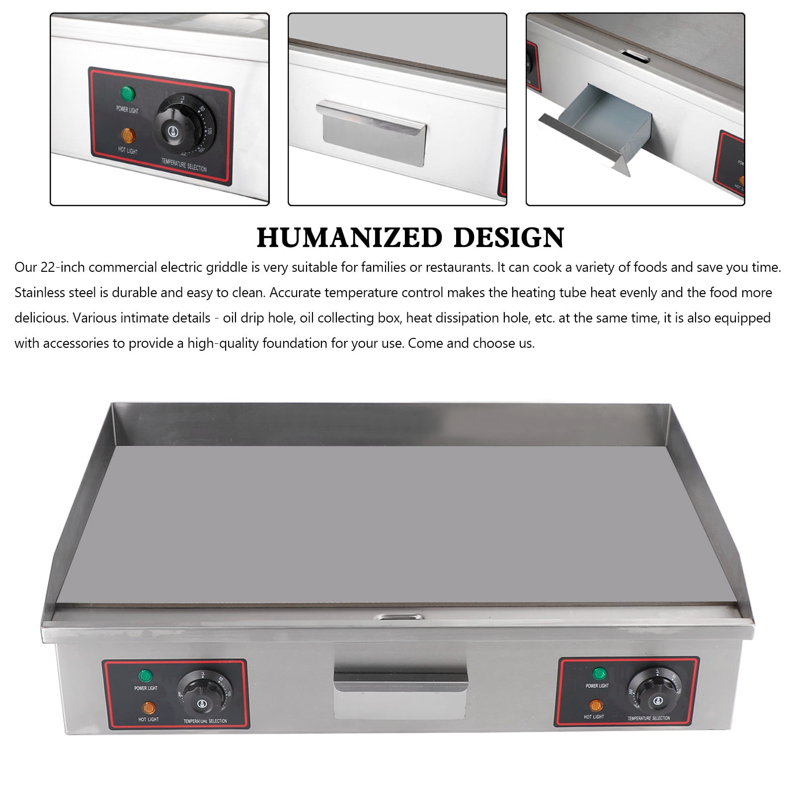 4400W 30" Commercial Electric Countertop Griddle High performance