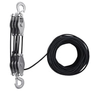 4400lbs Block and Tackle Pulley System, 51 Lift Ratio Heavy 100ft Rope Hoist with 2 Soft Loops
