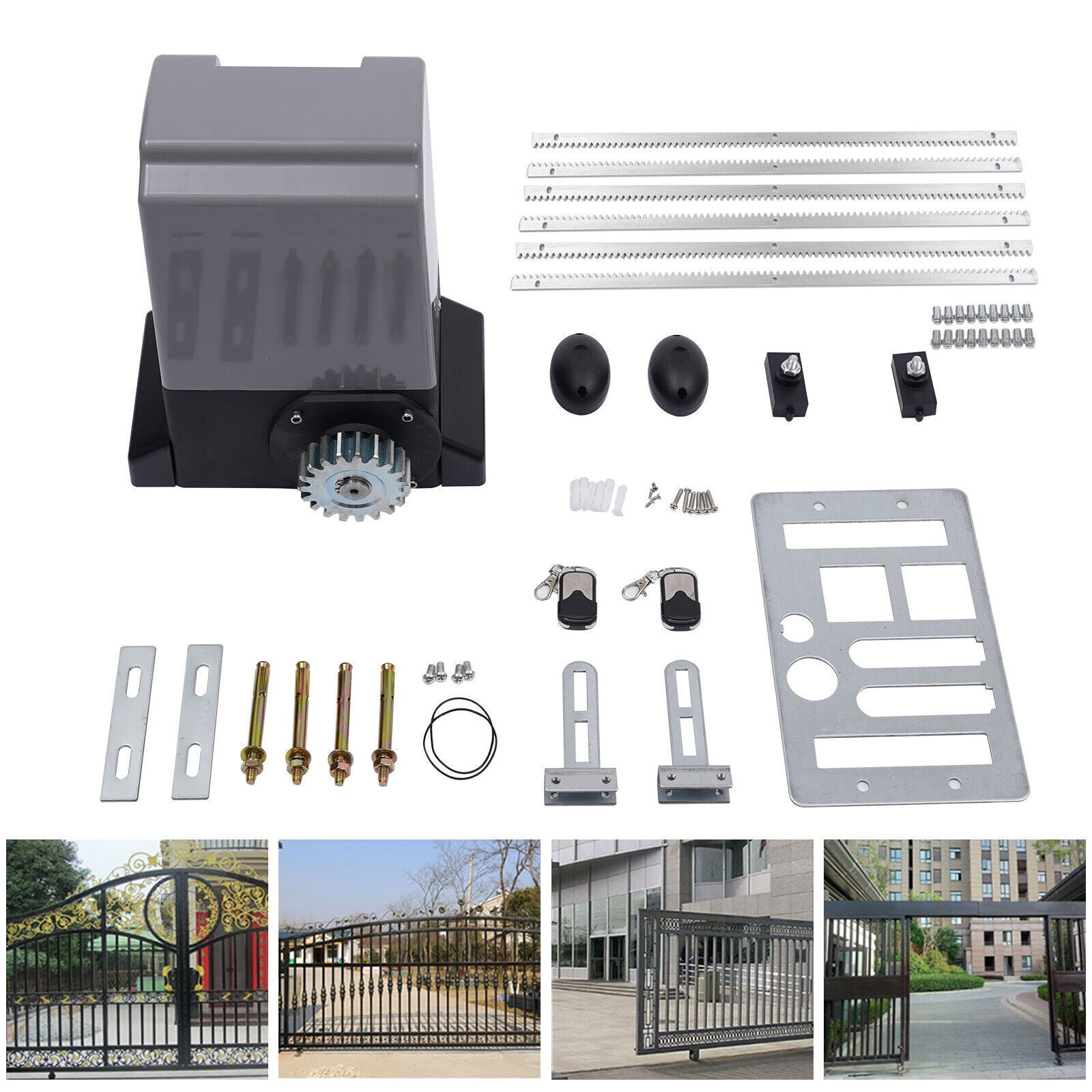 3968 lbs Electric Automatic Sliding Gate Opener Garage Door AC Motor W/ 2 Remotes