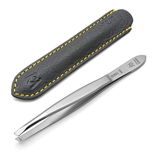 4402 Slanted Tweezers in Leather FINOX Surgical Stainless Steel Slant