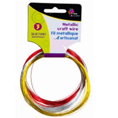 44024 - STEEL WIRE 32FT EACH 3PCS/PACK ASSORTED COLORS