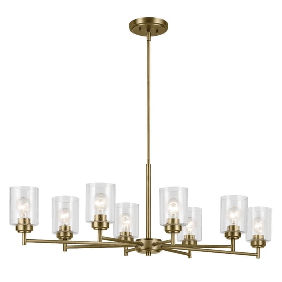 44035NBR-Kichler Lighting-Winslow - 8 light Linear Chandelier - 14.75 inches tall by 20 inches wide-Natural Brass Finish