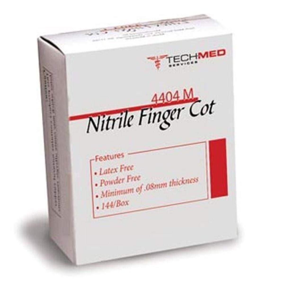 4404S TechMed Finger Cot, Small, Nitrile (Pack of 144) Protective
