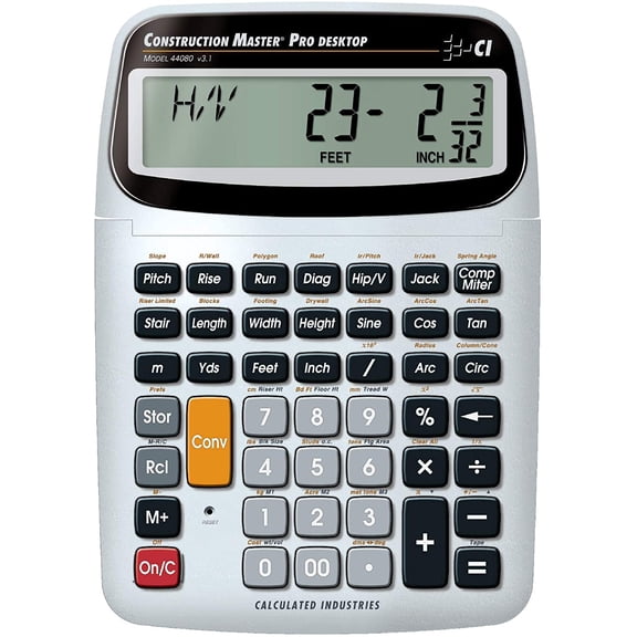 44080 Construction Master Pro-Desktop Advanced Math Feet-Inch-Fraction Calculator with Trig Tool for Architects, Estimators, Contractors, Builders and Remodelers