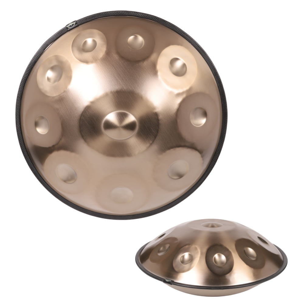 440Hz Drum in D Minor 10 Notes Handpan 22 Inche Steel drum percussion instrument with soft bag(Gold 10notes)