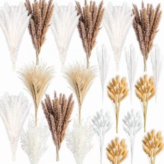 440PCS Natural Pampas Grass Mix Bouquet Dried Pampas Bouquet For Wedding Boho Flowers Home Table Decor Desk Decor Rustic Farmhouse Decor 440PCS