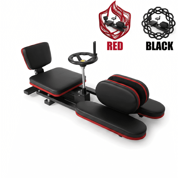 440lbs High Load Leg Stretcher Machine, Red Steel 180° Hand Wheel Split Stretcher for Flexibility Training for MMA, Dance, Home Gym