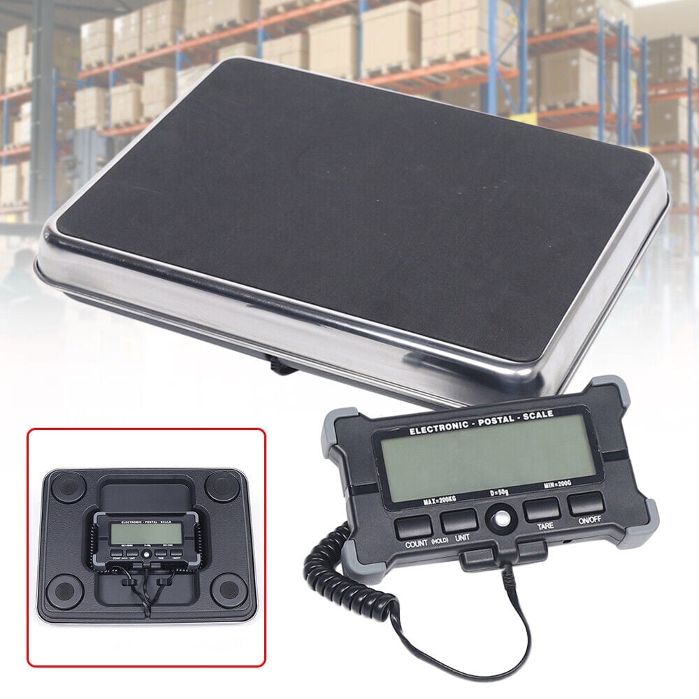 440lbs Stainless Steel LCD Digital Postal Scale Floor Scale Shipping Scale for Packages Large Heavy Duty Parcel Scale Weight Scale Mail Scale Luggage Scale Large Platform