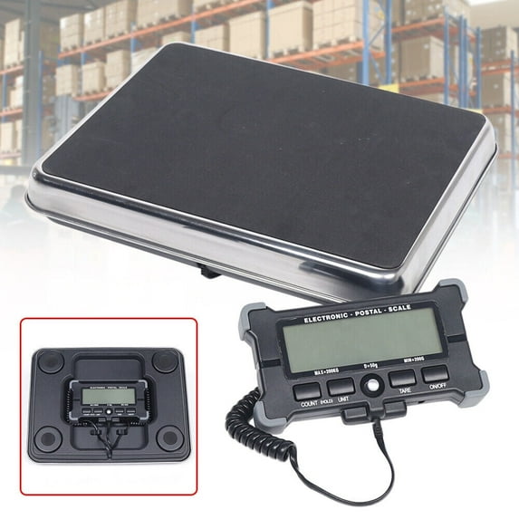 440lbs Stainless Steel LCD Digital Postal Scale Floor Scale Shipping Scale for Packages Large Heavy Duty Parcel Scale Weight Scale Mail Scale Luggage Scale Large Platform