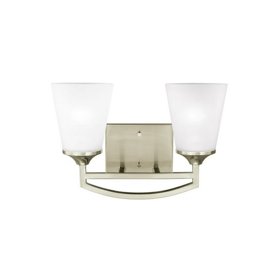 4424502EN3-962-Generation Lighting-Sea Gull Lighting-Hanford-Two Light Bath Vanity-Brushed Nickel Finish-LED Lamping Type