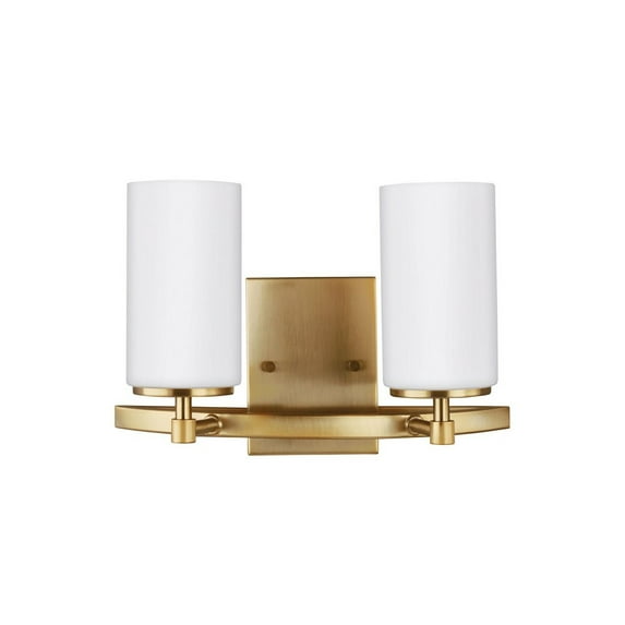 4424602-848-Generation Lighting-Sea Gull Lighting-Alturas 2-Light Bath Vanity in Transitional Style-Satin Brass Finish-Incandescent Lamping Type
