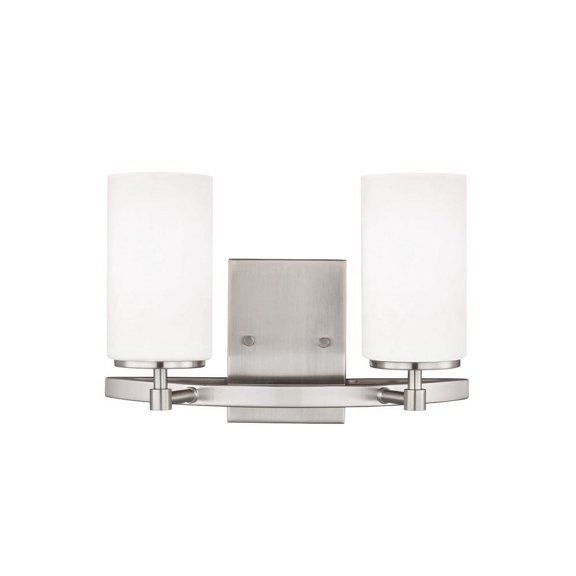 4424602-962-Generation Lighting-Sea Gull Lighting-Alturas 2-Light Bath Vanity in Transitional Style-Brushed Nickel Finish-Incandescent Lamping Type