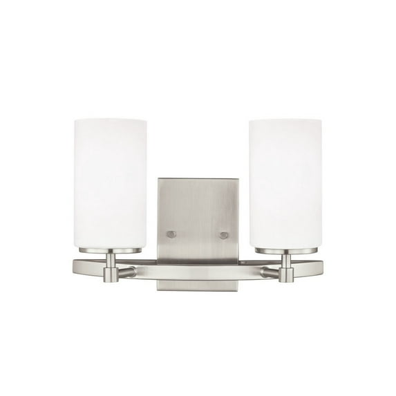 4424602EN3-962-Generation Lighting-Sea Gull Lighting-Alturas 2-Light Bath Vanity in Transitional Style-Brushed Nickel Finish-LED Lamping Type