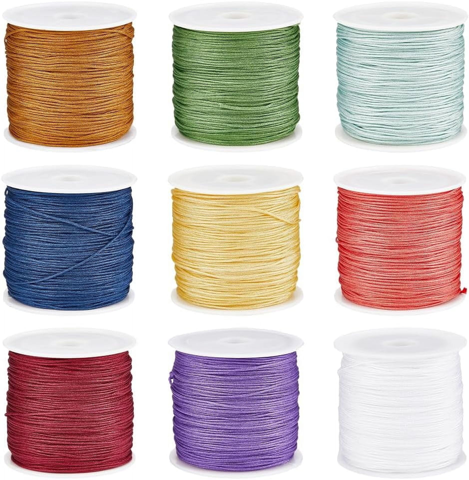 String Brown In Chinese 443 Yards 9 Rolls Nylon Beading Strings Macaron Color 0.8mm Chinese ...