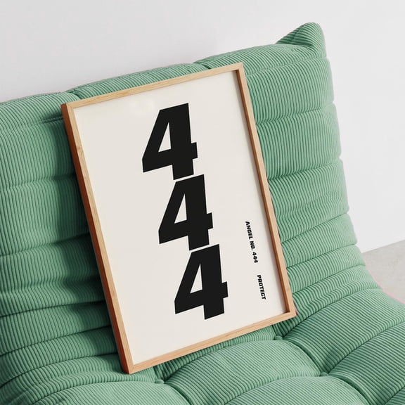 444 Angel Number Print, Bold Y2K Print Home Decor #806, Unframed Poster Size 8x12