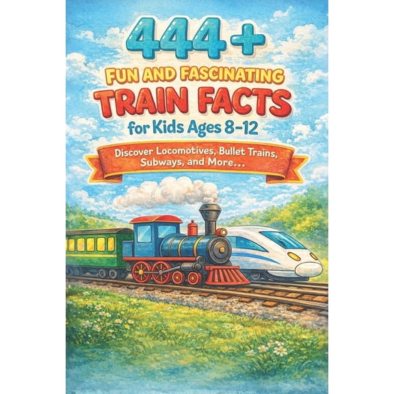 Fun Facts for Kids 6-8 444+ Fun and Fascinating Train Facts for Kids Ages 8-12: Discover Locomotives, Bullet Trains, Subways, and More with Tri, (Paperback)