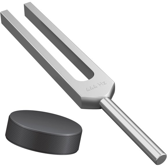 444 Hz Tuning Fork Frequency of Sound Healing, Meditation Resonance, with Hockey Puck Activator
