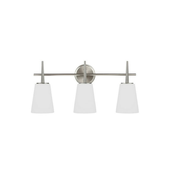 4440403EN3-962-Generation Lighting-Sea Gull Lighting-Driscoll-Three Light Wall/Bath Bar-Brushed Nickel Finish-LED Lamping Type