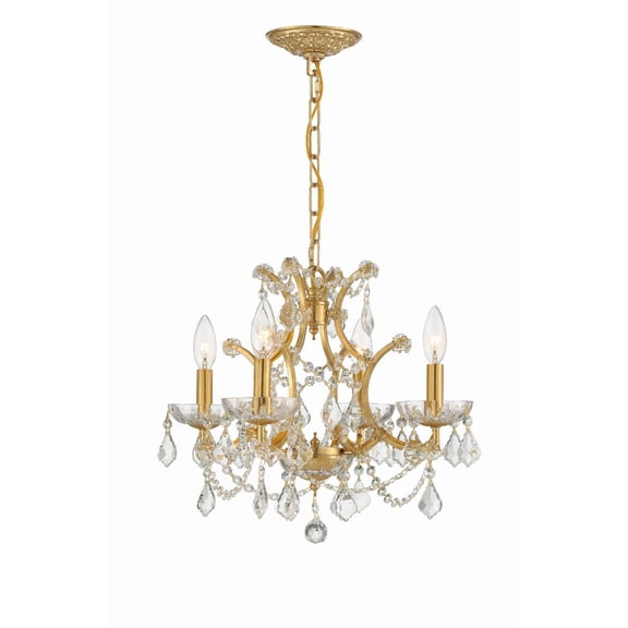 4454-GA-CL-MWP Crystorama Lighting Filmore - Four Light Chandelier in Traditional and Contemporary Style - 17.5 Inches Wide by 15 Inches High-Hand Cut