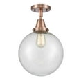 thumbnail image 1 of 447-1C-AC-G204-10-LED-Innovations Lighting-Beacon-3.5W 1 LED Flush Mount in Industrial Style   Antique Copper Finish with Seedy Glass, 1 of 1