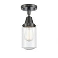 thumbnail image 1 of 447-1C-BK-G314-LED-Innovations Lighting-Dover-3.5W 1 LED Flush Mount in Traditional Style   Matte Black Finish with Seedy Glass, 1 of 1