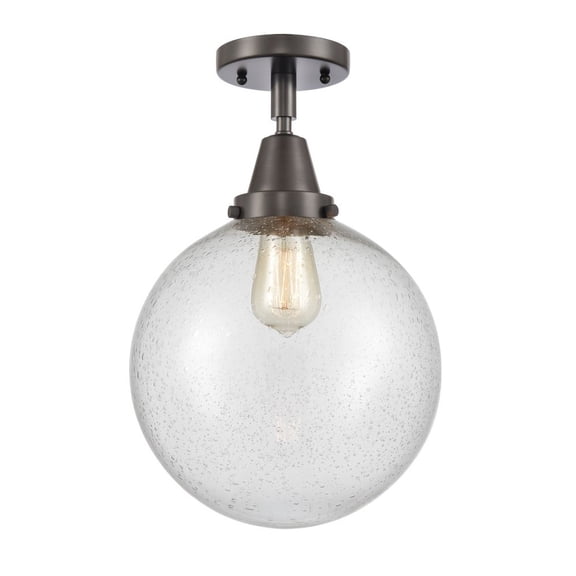 447-1C-OB-G204-10-LED-Innovations Lighting-Beacon-3.5W 1 LED Flush Mount in Industrial Style   Oil Rubbed Bronze Finish with Seedy Glass