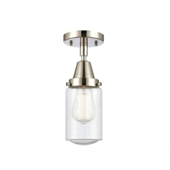 447-1C-PN-G314-LED-Innovations Lighting-Dover-3.5W 1 LED Flush Mount in Traditional Style Polished Nickel Finish with Seedy Glass